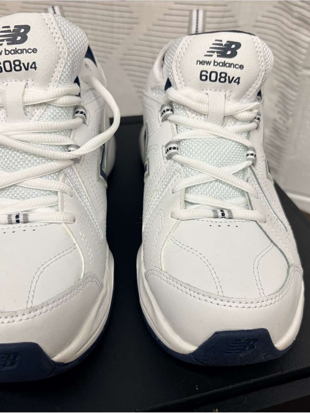 New Balance Men’s  608v4 White/Navy Athletic Shoes